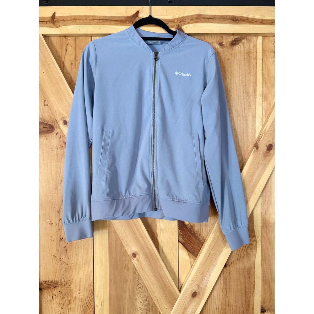 Columbia Gray Marina Bay OmniShield Full Zip Jacket Women M Windbreaker Hiking